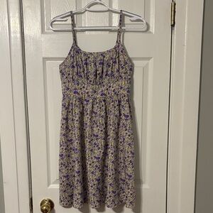 Floral Purple and Cream Women’s Dress